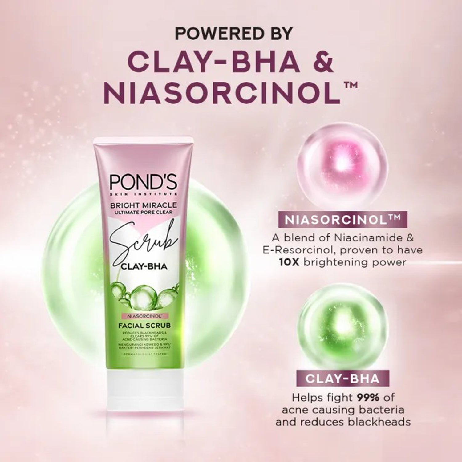 Pond’s Bright Miracle Clay-BHA Facial Scrub – مقشر بوندز بالطين وBHA لتنقية المسام